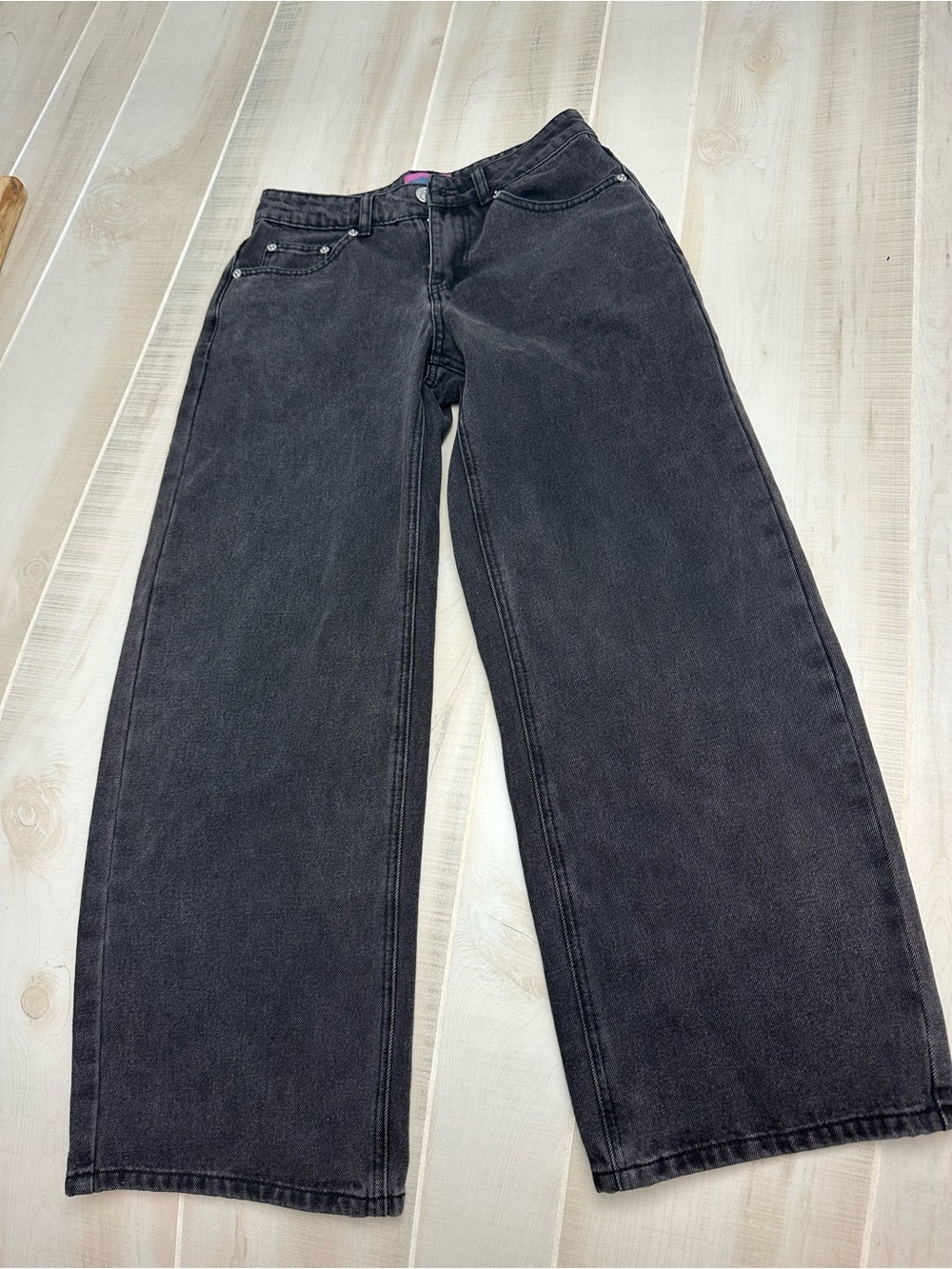 Edikted Washed Black Wide Leg Skater Jeans